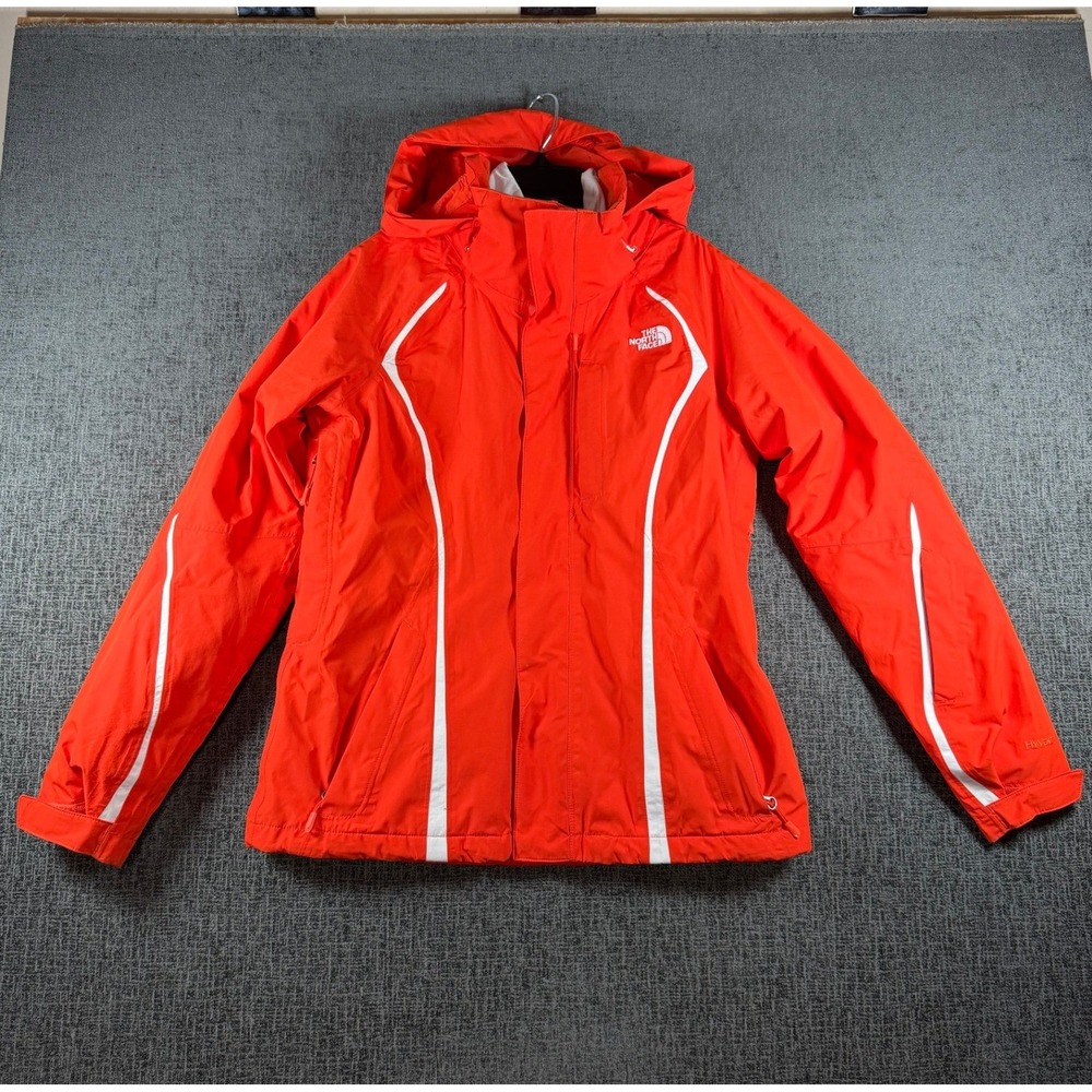 The North Face Womens HyVent 3-in-1 Triclimate Jacket Orange White Small